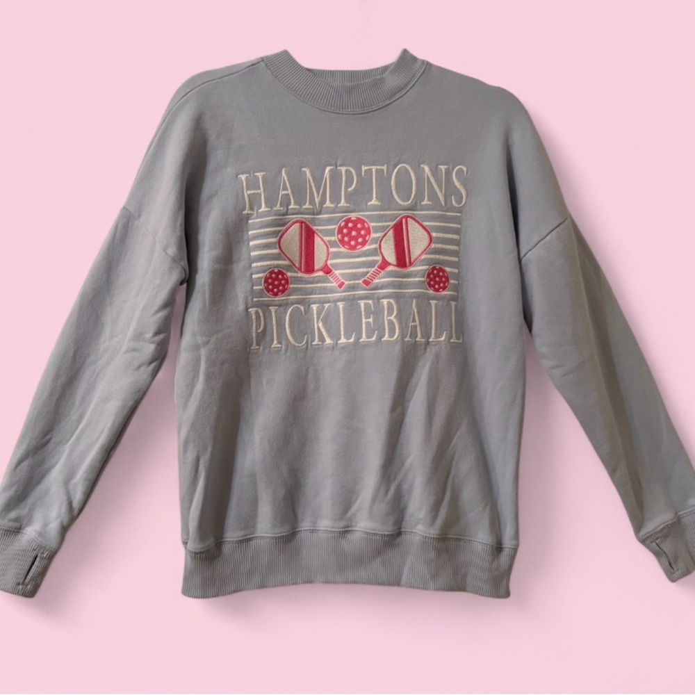 Abercrombie Kids Hamptons Pickleball Preppy Embroidered Sweatshirt Sz 13/14